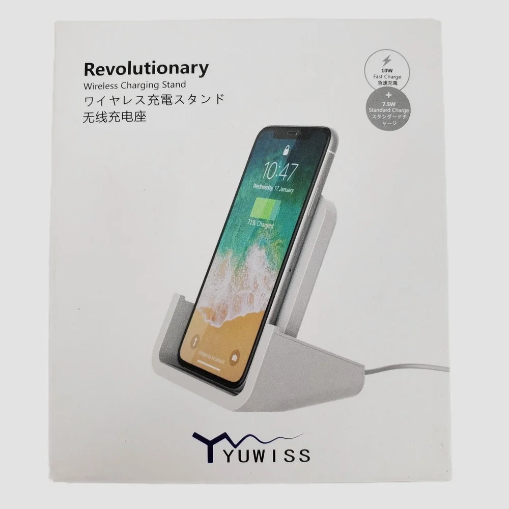 Yuwiss Z23 Wireless Charging Stand 10W Fast Charge‎ Qi-Certified White New